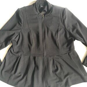 Lane Bryant Black Peplum Blazer with Zipper Closure - 18
